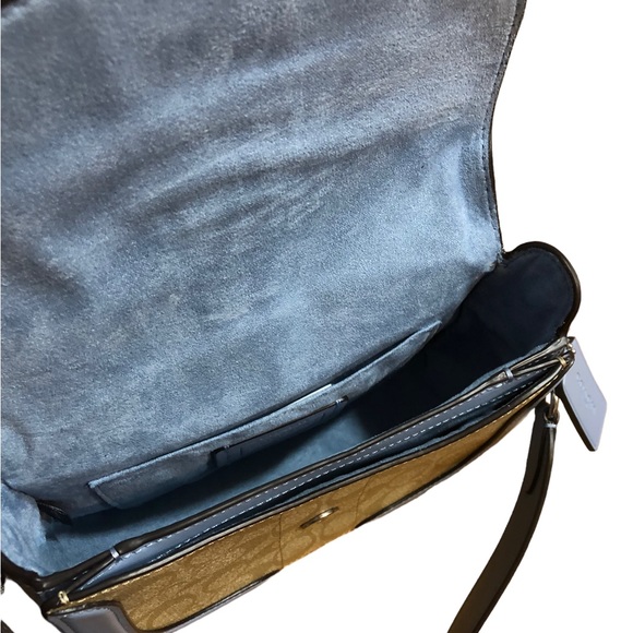 COACH C2806 Georgie Saddle Bag In Signature Canvas Blue - Picture 8 of 11